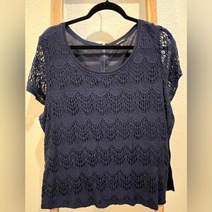 Verve Ami Blue Cropped Blouse with Relaxed Fit